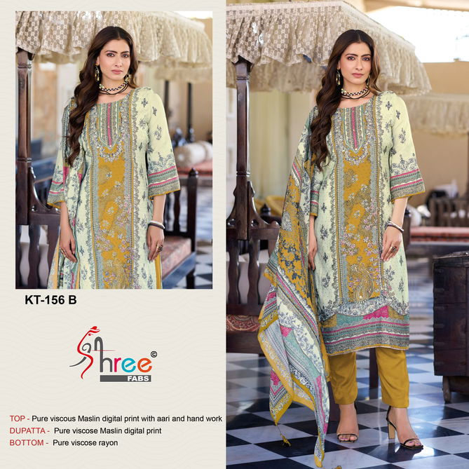 Kt 156 By Shree Fabs Viscose Printed Designer Salwar Suits Wholesale In India